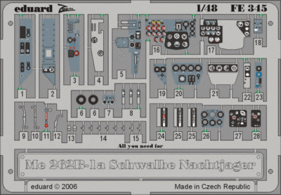 Eduard FE345 Me 262B-1a Schwalbe Nachtjager DRA