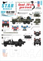 Star Decals 35-C1197 Vietnam Gun Trucks # 4.Quad .50 cal gun truck (M54 5-ton). Battery E, 41st artillery. 'EASY RIDER', 'YOUNG CRUSADERS / WHOLE LOTA LEAD' 1/35