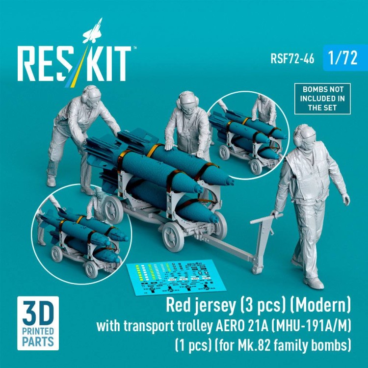 Reskit RSF72-046 Red jersey (Modern) w/ transp.trolley AERO 21 1/72