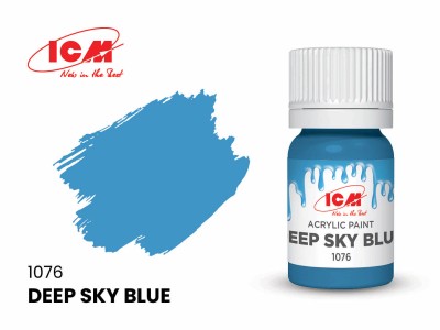 ICM C1076 Глубокий небесно-голубой(Deep Sky Blue), краска акрил, 12 мл