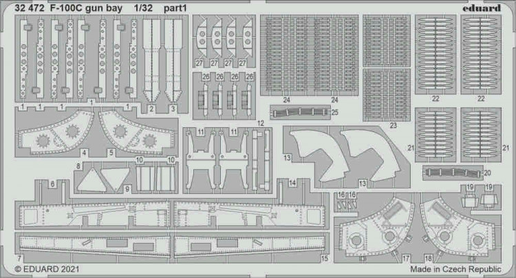 Eduard 32472 SET F-100C gun bay (TRUMP) 1/32