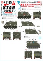 Star Decals 72-A1185 US M113 in Vietnam # 3.M577A1 Command Post Carrier.1/17th Cavalry, 1/5th Mech Infantry, 1/50th Mech Infantry 1/72