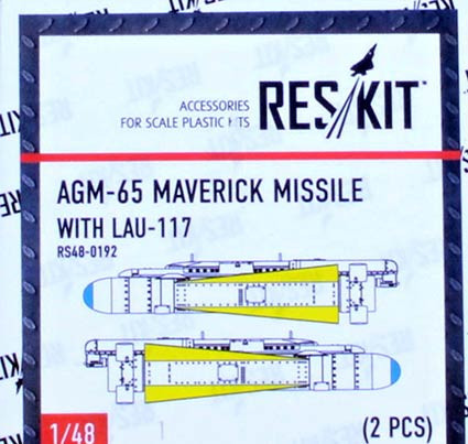 Reskit RS48-0192 AGM-65 Maverick missile with LAU-117 (2 pcs.) 1/48