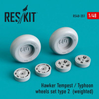 Reskit RS48-0351 Hawker Tempest/Typhoon wheels weighted type 2 1/48