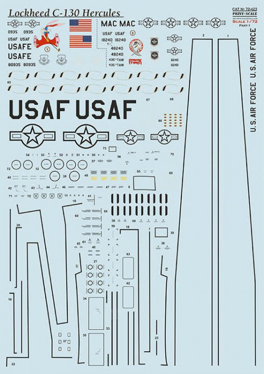 Print Scale 72423 Lockheed C-130 Hercules - part 1 (wet decals) 1/72