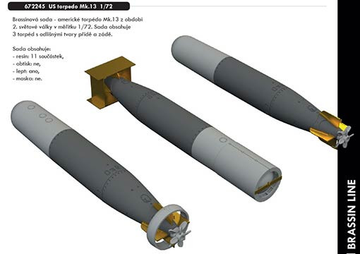 Eduard 672245 BRASSIN 1/72 US torpedo Mk.13