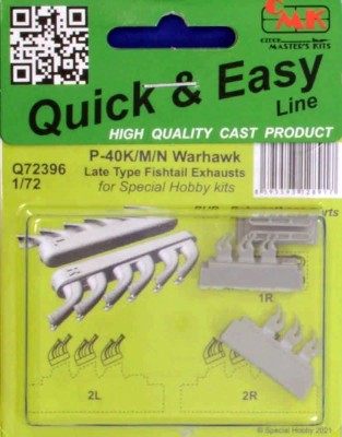 CMK Q72396 P-40K/M/N Warhawk Late Type Fishtail Exhausts 1/72