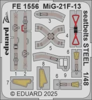 Eduard FE1556 MiG-21F-13 seatbelts STEEL (EDU) 1/48