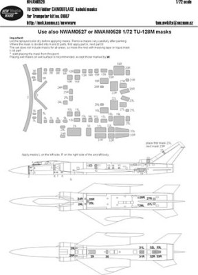 New Ware NWA-M0529 1/72 Mask Tu-128M Fiddler CAMOUFLAGE (TRUMP 01687)