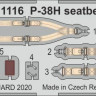 Eduard FE1116 1/48 P-38H seatbelts STEEL (TAM)