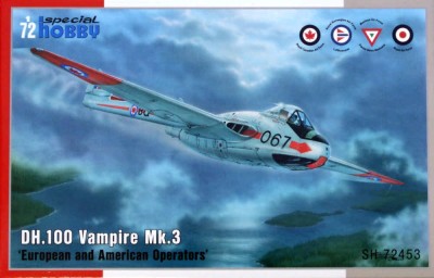 Special Hobby SH72453 DH.100 Vampire Mk.3 European&amp;American Oper. 1/72