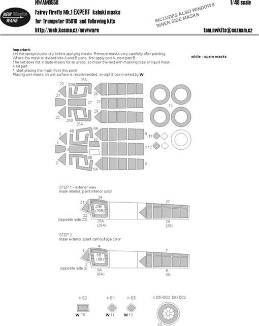 New Ware NWA-M0558 1/48 Mask Fairey Firefly Mk.I EXPERT (TRUMP)