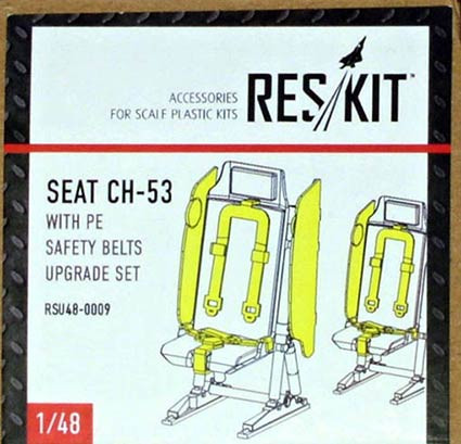 Reskit RSU48-0009 CH-53, MH-53 Seat w/ PE safelty belts (ACAD) 1/48
