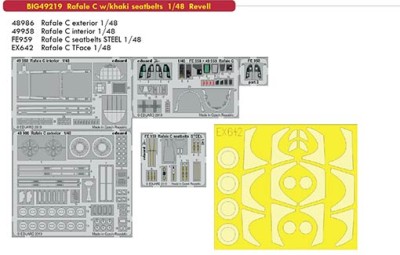 Eduard BIG49219 1/48 Rafale C w/khaki seatbelts (REV)