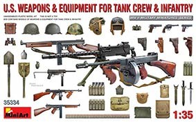 Miniart 35334 1/35 US Weapons &amp; Equipment for Tank Crew&amp;Infantry
