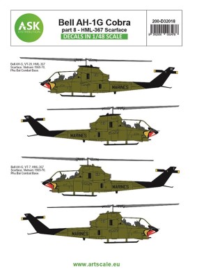 Art Scale 200-D32018 Bell AH-1G Cobra part 8 - HML-367 Scarface Decal sheet 1/32
