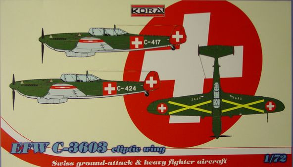 Kora Model 72126 EKW C-3603 eliptic wing (Swiss heavy fighter) 1/72
