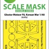 Art Scale 200-M48269 Gloster Meteor F.8 Korean war, wheels and canopy frame paint mask (inside and outside) 1/48