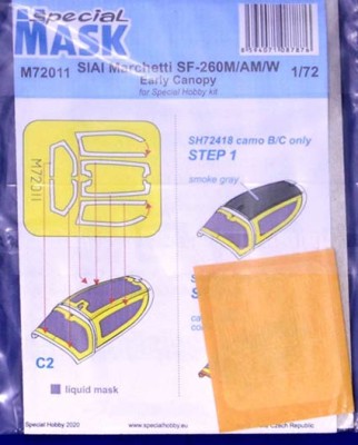 Special Hobby M72011 1/72 Mask for SF-260M/AM/W early canopy (SP.HOBBY)