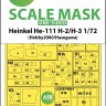 Art Scale 200-M72008 Heinkel He-111H-2/He-111H-3 wheels and canopy frame paint mask (outside only) 1/72