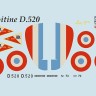 Print Scale PSM48002 Dewoitine D. 520 mask +decal+3D decal Dewoitine D. 520, No. 73/10 flown by Adj Andre Carrier of 2 Escadrille, GC I/3 Armee de L'Air, Wez-Thuizy, May 1940 1/48