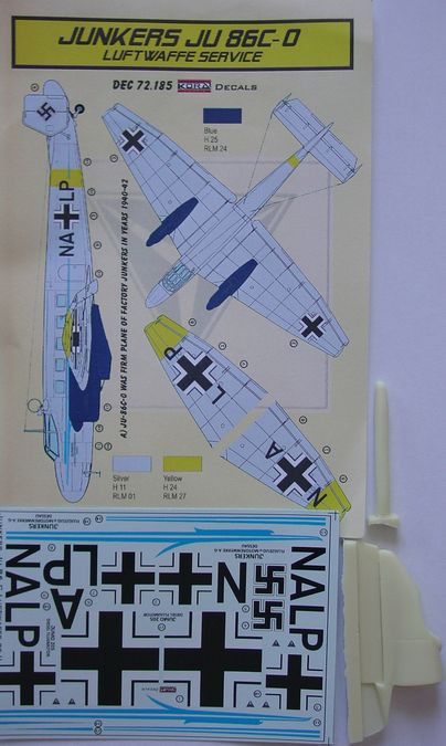 Kora Model DEC72185 Ju-86C-0 Luftwaffe service (ITAL) декали декали 1/72