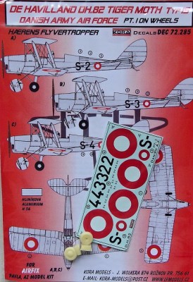 Kora Model DEC72285 DH.82 Typ IS Danish Army AF on wheels декали декали 1/72