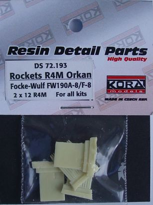 Kora Model DS72193 Rockets R4M Orkan FW 190A-8/F-8 (2x 12 pcs.) 1/72