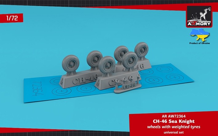 Armory ARAW72364 Boeing CH-46 Sea Knight wheels with weighted tyres 1/72