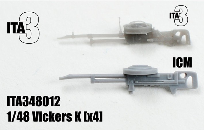 Inside the Armour ITA348010 Vickers K (x4) a set of 4, very highly-detailed Vickers K MGs 1/48