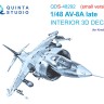 Quinta studio QDS-48292 AV-8A Late (Kinetic) (Малая версия) 3D Декаль интерьера кабины 1/48
