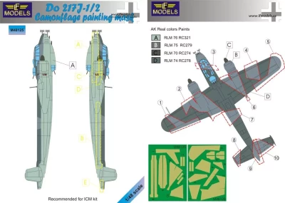 Lf Model M48125 Mask Do 217 J-1/2 Camouflage Painting (ICM) 1/48