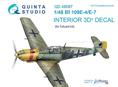 Quinta studio QD48087 Bf 109E-4/E-7 (для модели Eduard) 1/48