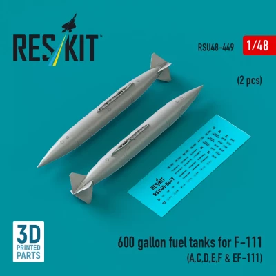 Reskit U48449 600 gallon fuel tanks for F-111 (2 pcs.) 1/48