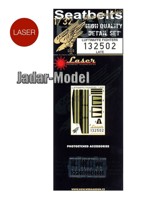 HGW 132502 Luftwaffe Fighters Seatbelts - Late 1/32