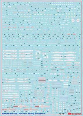 Begemot Decals 72-037 Микоян МиГ-29 технические надписи 1/72 1/72