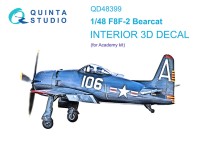 Quinta studio QD48399 F8F-2 Bearcat (Academy) 3D Декаль интерьера кабины 1/48