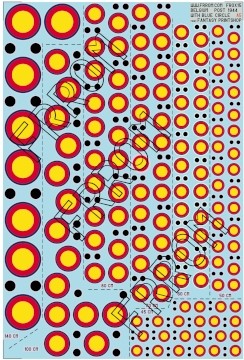 Frrom-Azur FROX15 Belgian roundels post 1944 (blue circle) A5 size 1/72