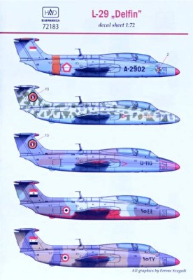 HAD 72183 Decal L-29 Delfin (5x camo) 1/72