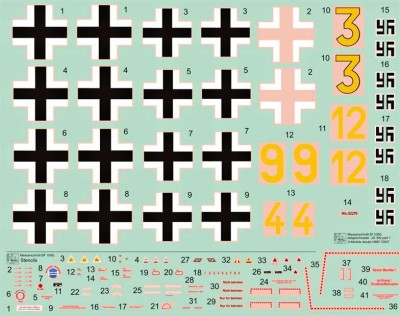 HM Decals HMD-72007 1/72 Decals Bf 109G JG 300 Wilde Sau - Part 1