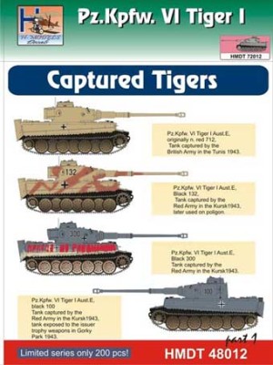 Hm Decals HMDT48012 1/48 Decals Pz.Kpfw.VI Tiger I - Captured Part 1