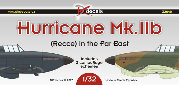 Dk Decals 32040 Hurricane Mk.IIb (Recce)Far East (3x camo) 1/32