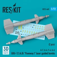Reskit 72449 GBU-12 A,B Paveway I laser guided bombs (2x) 1/72