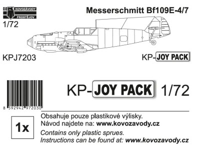 Kovozavody Prostejov J7203 Bf 109E-4/7 (no decals&amp;instr.) KP-JOYPACK 1/72