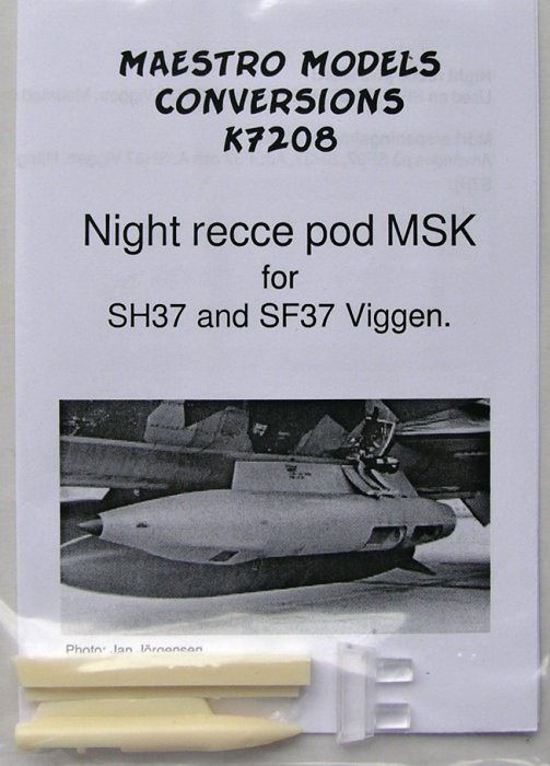 Maestro Models MMCK-7208 1/72 Night recce pod MSK for SH37/SF37 Viggen