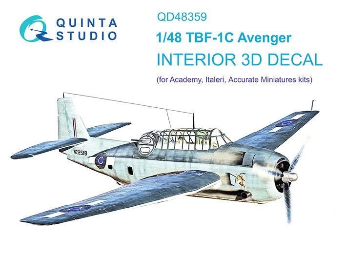 Quinta studio QD48359 TBF-1 Avenger (Academy) 1/48