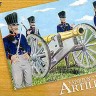 HAT 8007 Napoleonic Prussian Artillery. 4 cannon with 24 crew, 4 pack horses and 12 interchangeable barrels. 1/72