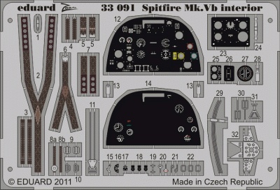 Eduard 33091 Spitfire Mk.Vb interior S.A. 1/32