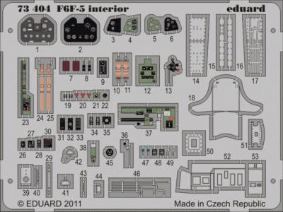 Eduard 73404 F6F-5 interior S.A. Weekend