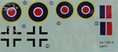 LF Model C7296 Decals Captured Fw190F - Part II. (REV/HAS) 1/72